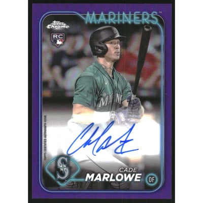 2024 Topps Chrome Rookie Autographs Purple Refractors #RACMA Cade Marlowe