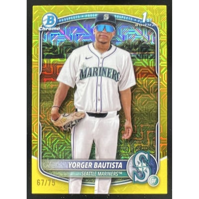 2025 Bowman Chrome Mega Box Yellow Refractors #BCP194 Yorger Bautista /75