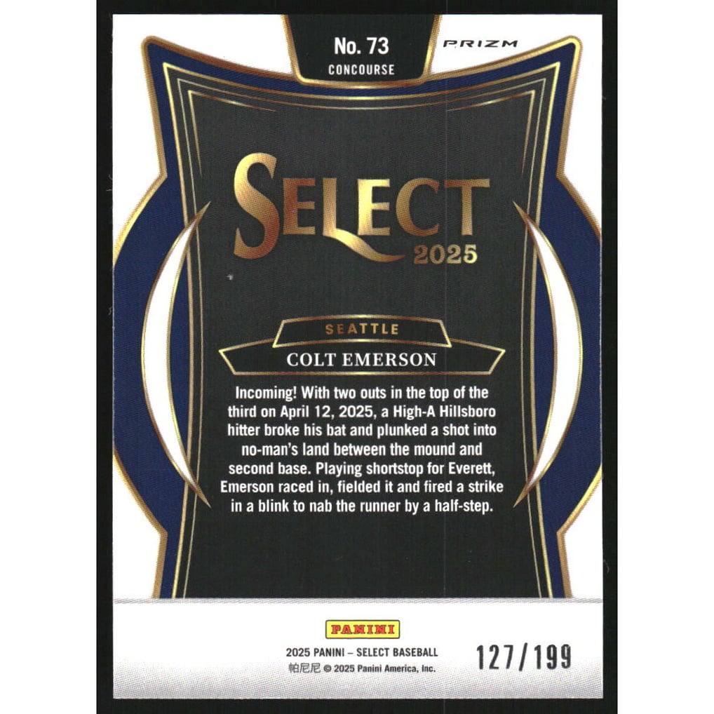 2025 Select Light Blue Prizms #73 Colt Emerson