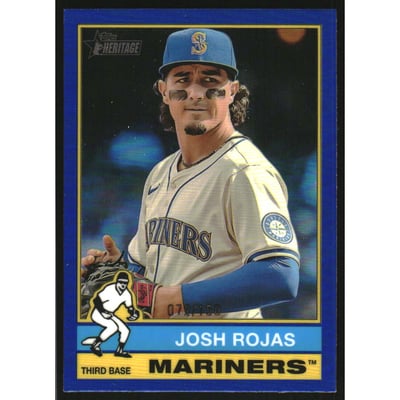 2025 Topps Heritage Chrome Blue Refractors #12 Josh Rojas