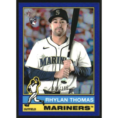 2025 Topps Heritage Chrome Blue Refractors #543 Rhylan Thomas