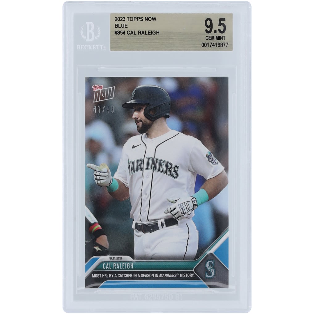 Cal Raleigh Seattle Mariners 2023 Topps Now Blue Most HRs by a Catcher ...