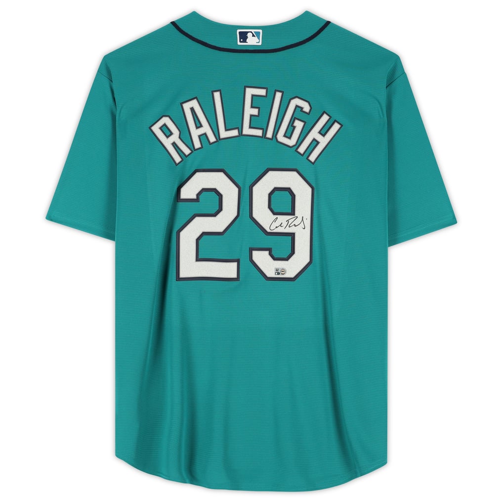 Cal Raleigh Seattle Mariners Autographed Fanatics Authentic Green Nike Replica Jersey