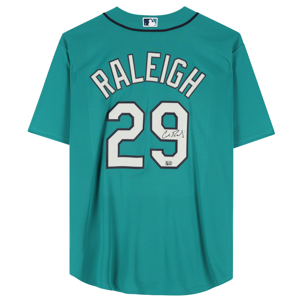 Cal Raleigh Seattle Mariners Autographed Fanatics Authentic Green Nike Replica Jersey