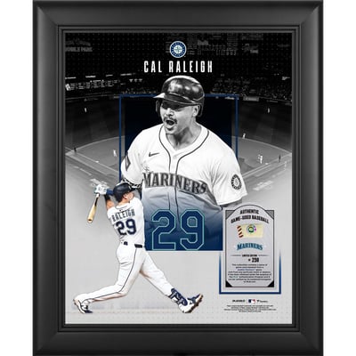 Cal Raleigh Seattle Mariners Fanatics Authentic Framed 11" x 14" Showcase Collage with a Piece of Game-Used Ball - Limited Edition of 250