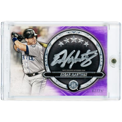 Edgar Martínez Seattle Mariners Autographed 2021 Topps Five Star Silver Signatures Purple #SS-EM #3/25 Card