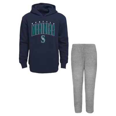 Seattle Mariners Outerstuff Infant Step By Step Hoodie & Pants Set - Navy/Gray