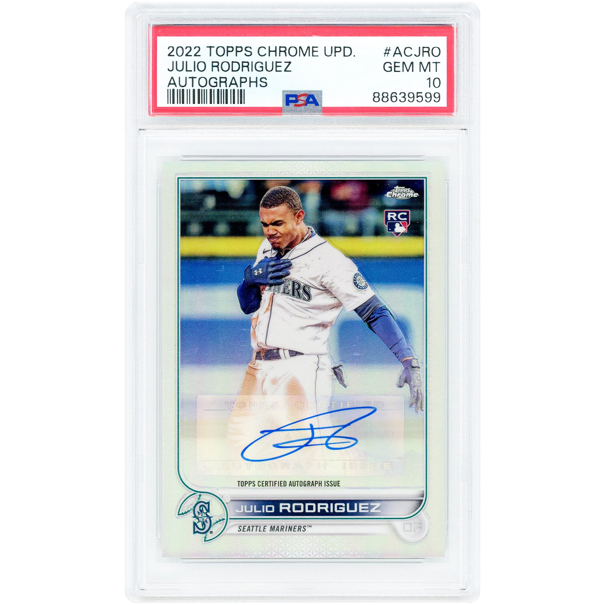 Julio Rodriguez Seattle Mariners Autographed 2022 Topps Chrome 