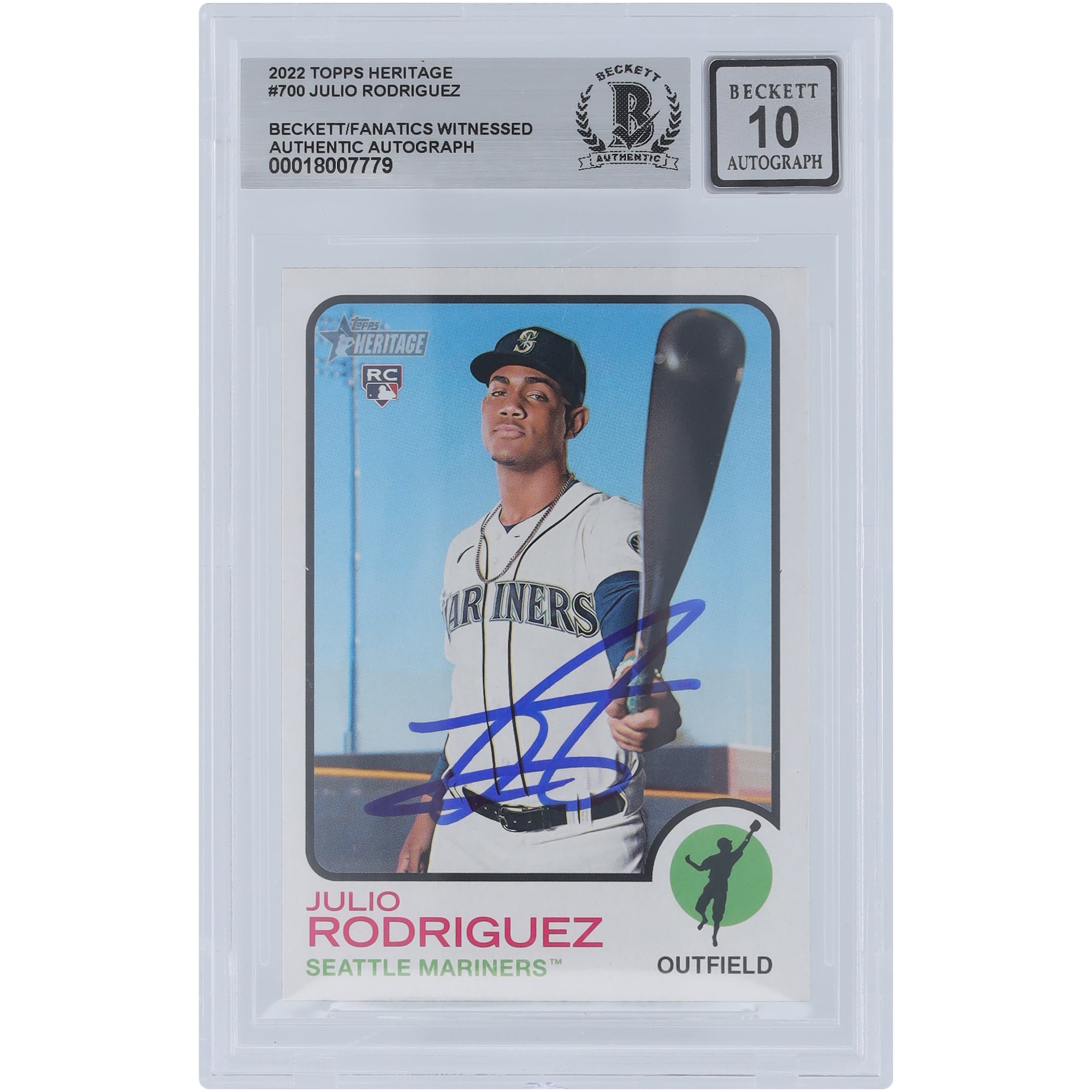 Julio Rodriguez Seattle Mariners Autographed 2022 Topps Heritage 