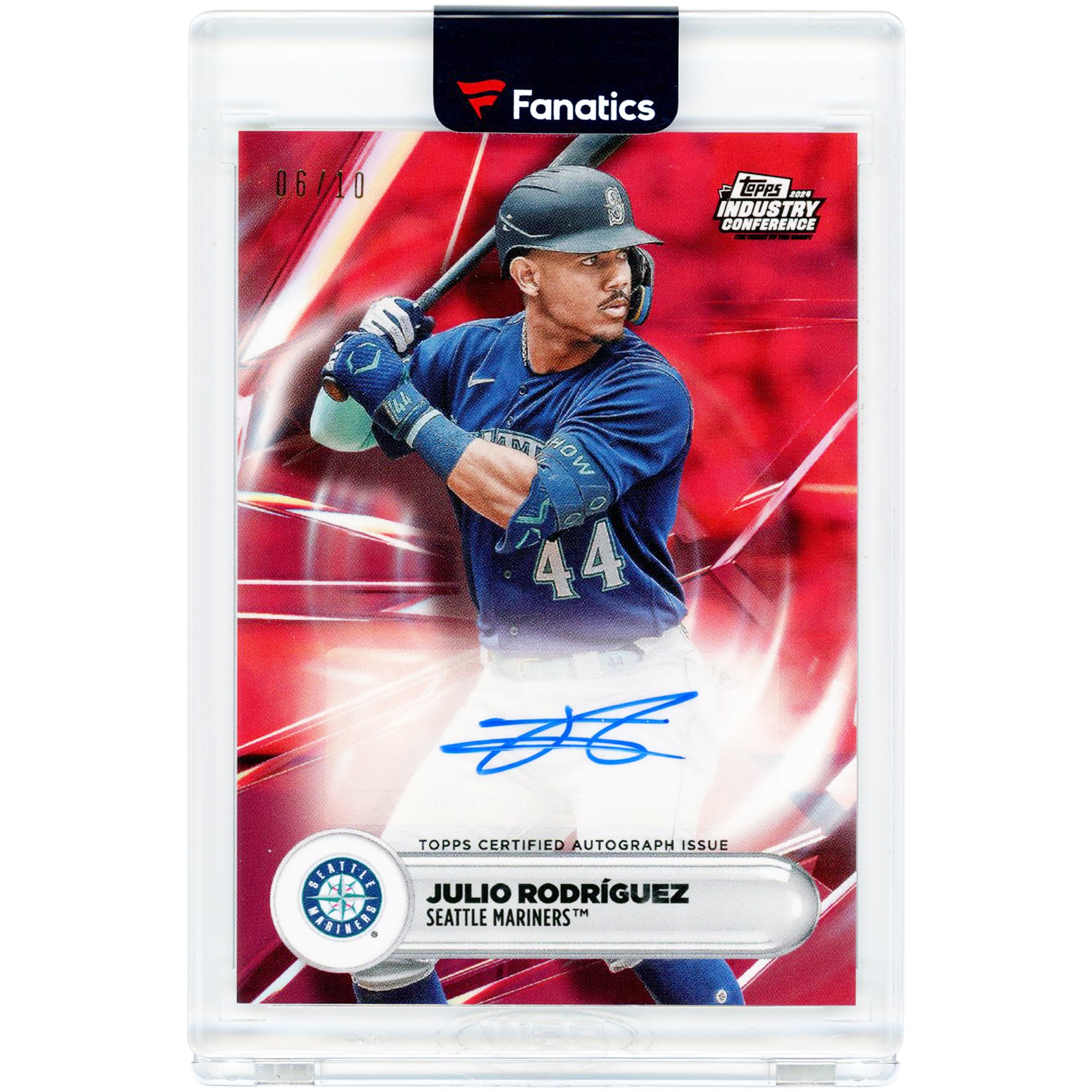 Topps Autograph Card Julio Rodriguez MLB 10-Serial Mariners Rare