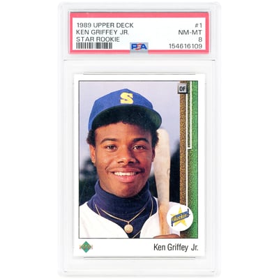 Ken Griffey Jr. Seattle Mariners 1989 Upper Deck #1 PSA Authenticated 8 Rookie Card 
