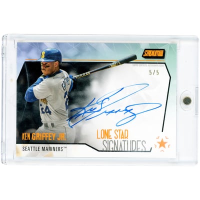 Ken Griffey Jr. Seattle Mariners Autographed 2021 Topps Stadium Club Lone Star #LLS-KG #5/5 Card