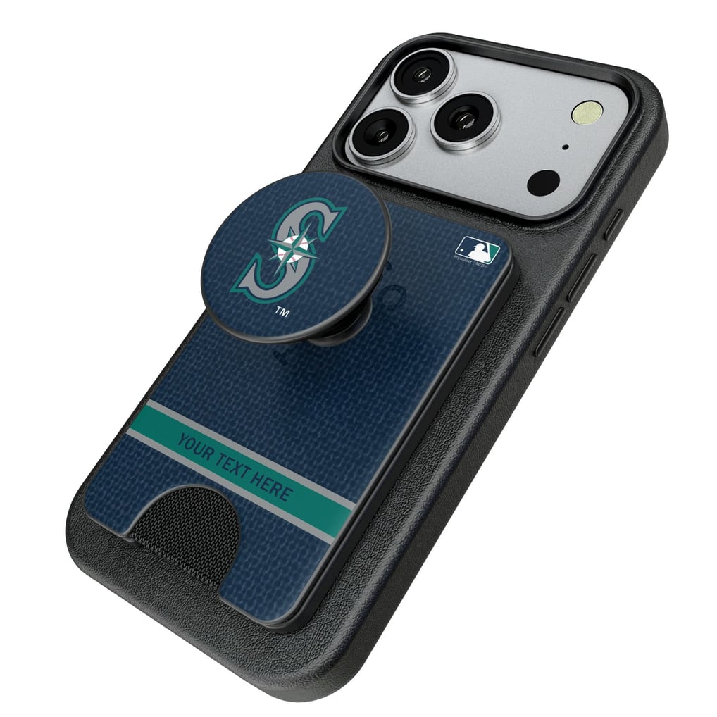 Seattle Mariners Keyscaper Personalized Solid PopSockets Magnetic Wallet
