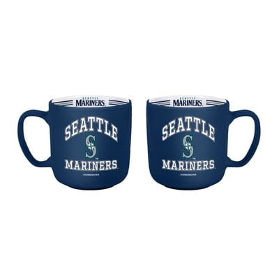 Seattle Mariners Logo Brands Two-Piece 15oz. Stripe Mug Set