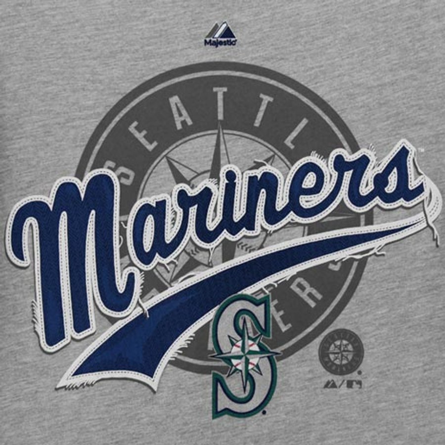 Majestic Seattle Mariners Ladies Hype-Tastic Slim Fit T-Shirt - Ash