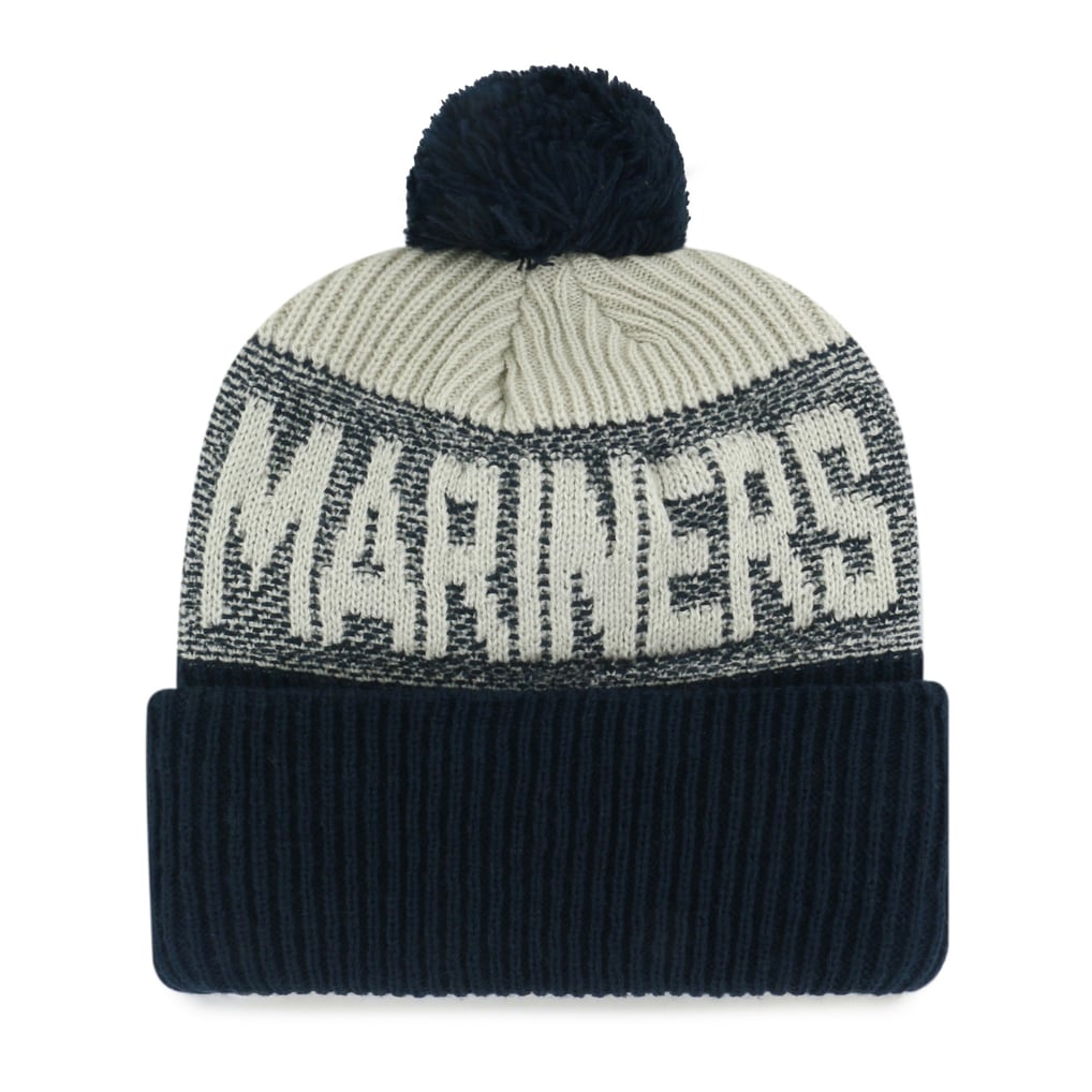 Seattle Mariners '47 Bone Chill Cuffed Knit Hat with Pom - Navy