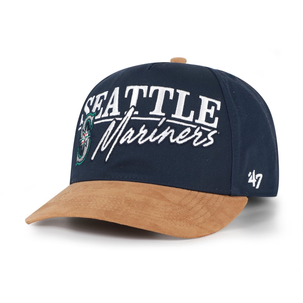 Seattle Mariners '47 Scribe Line Hitch Adjustable Hat - Navy/Light Brown
