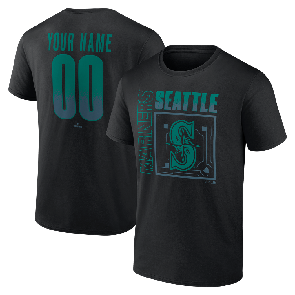 Seattle Mariners Big & Tall Home Field Pop Personalized Name & Number T-Shirt - Black