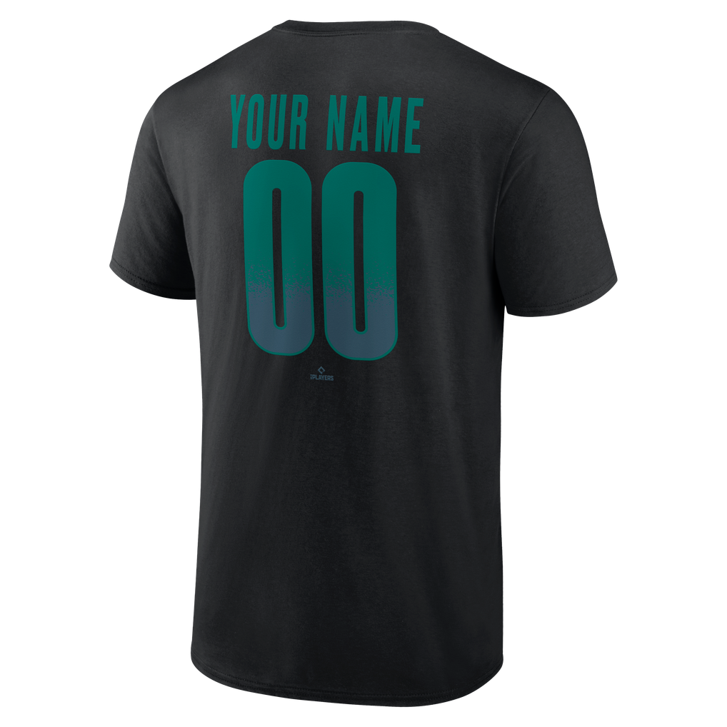 Seattle Mariners Big & Tall Home Field Pop Personalized Name & Number T-Shirt - Black