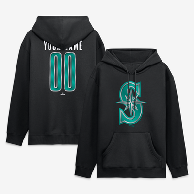 Seattle Mariners  Forged Mascot Personalized Name & Number Hoodie - Black