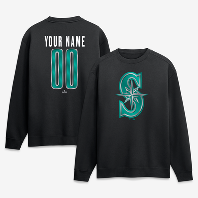 Seattle Mariners  Forged Mascot Personalized Name & Number Sweatshirt - Black