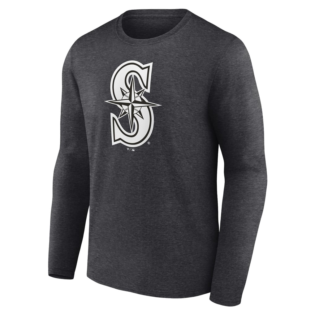 Seattle Mariners Personalized Monochrome Name & Number Long Sleeve T-Shirt - Charcoal