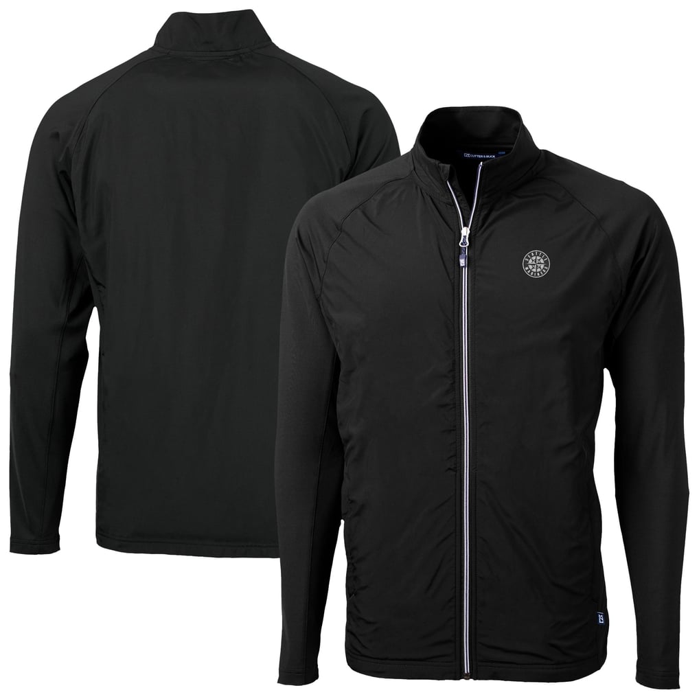 Seattle Mariners Cutter & Buck Adapt Eco Hybrid Recycled Full-Zip Jacket - Black