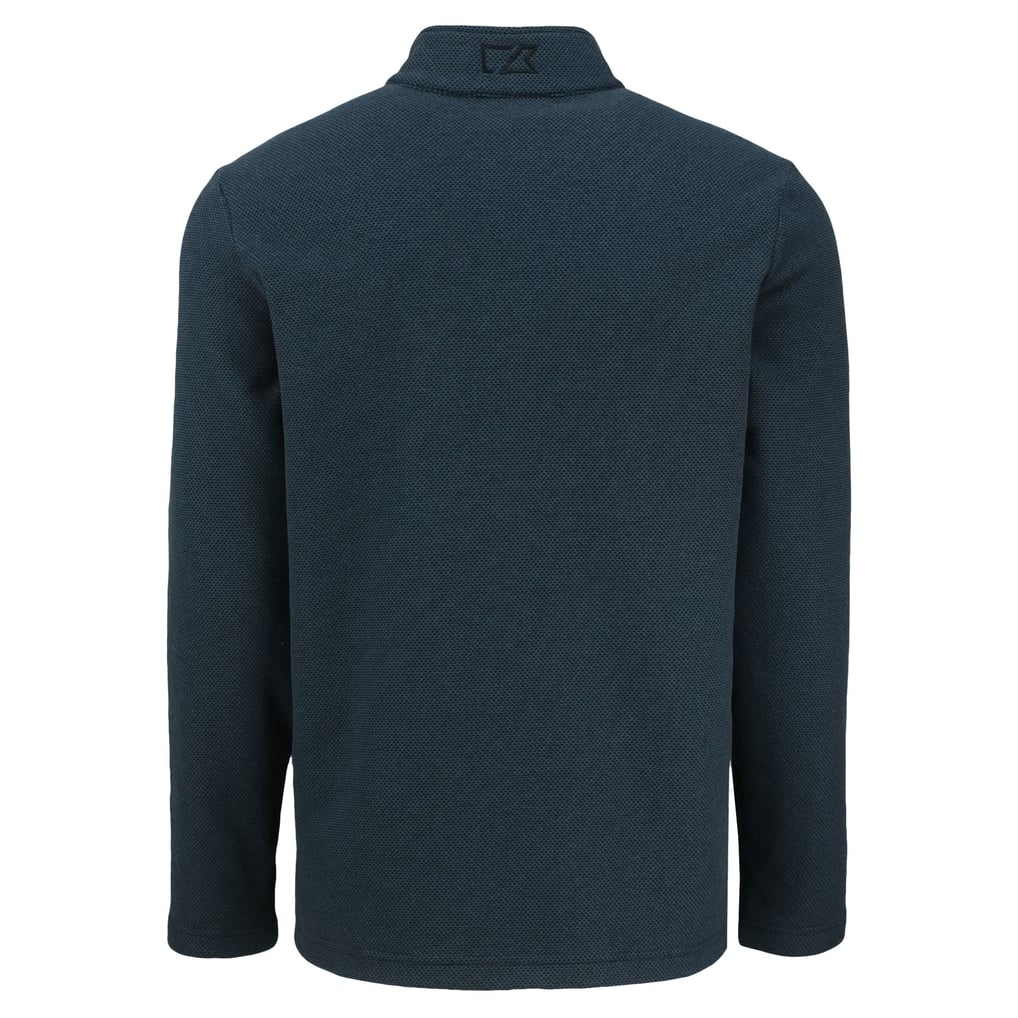 Seattle Mariners Cutter & Buck Hunts Point Eco Textured Fleece Recycled Half-Snap Sweatshirt - Black