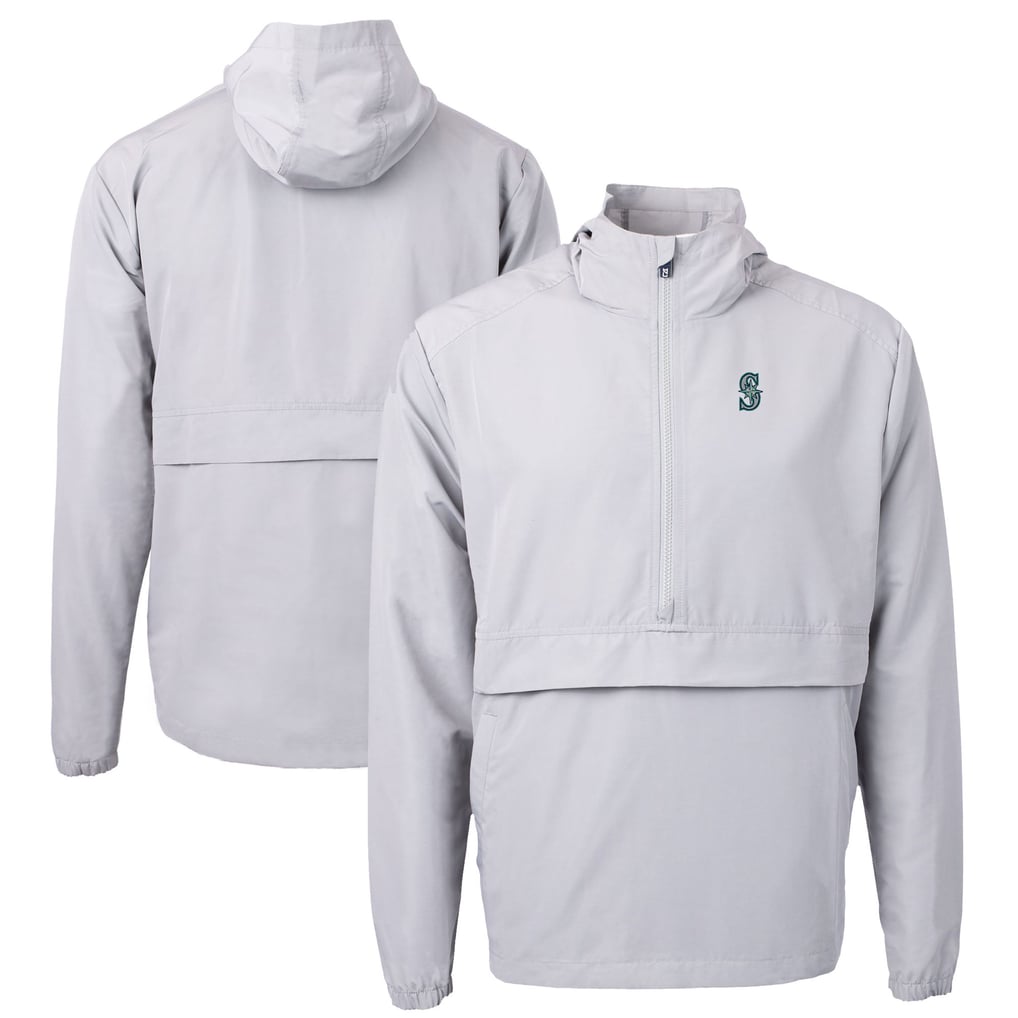 Seattle Mariners Cutter & Buck Charter Eco Recycled Half-Zip Anorak Jacket - Gray