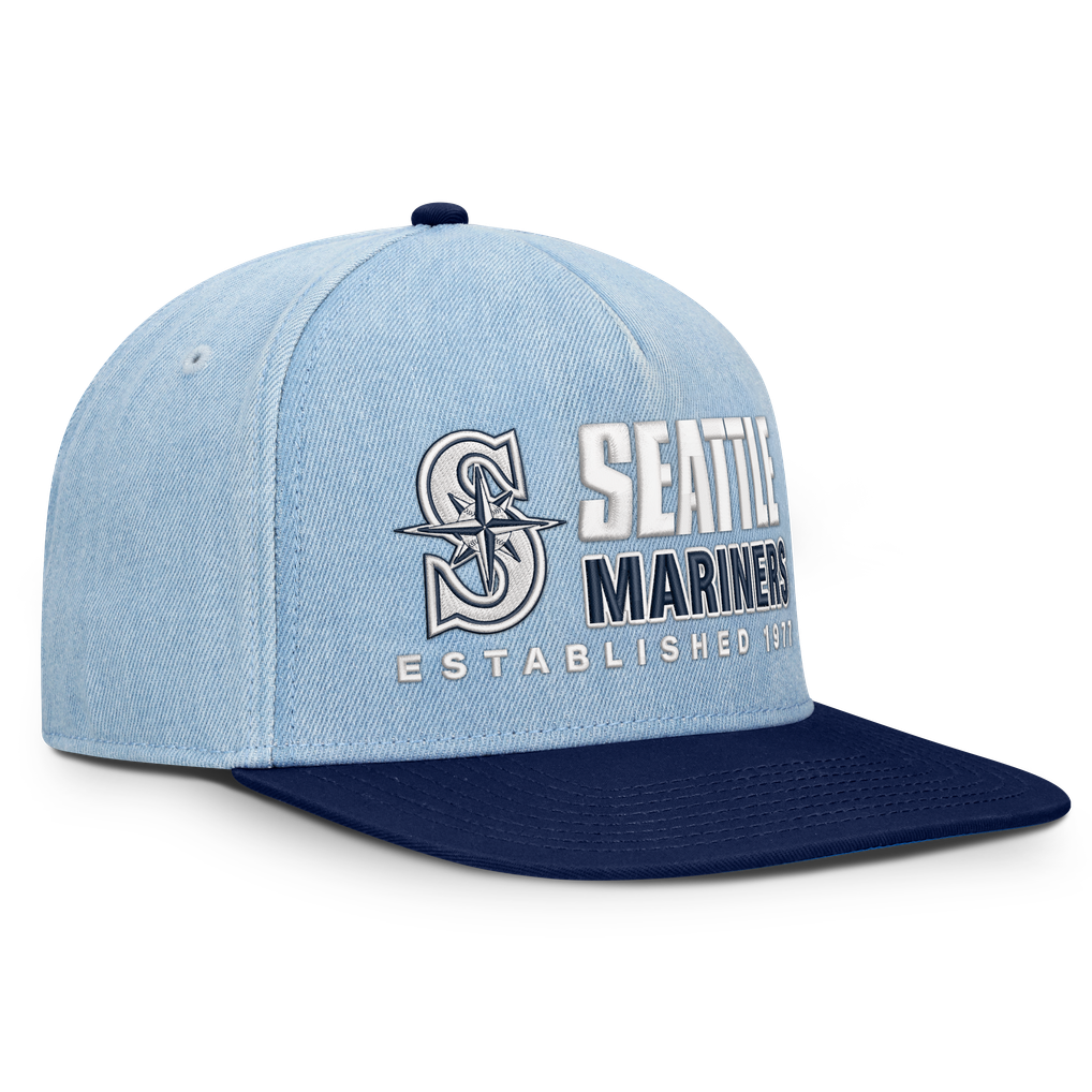  Seattle Mariners Fanatics Twinbill Snapback Hat - Denim
