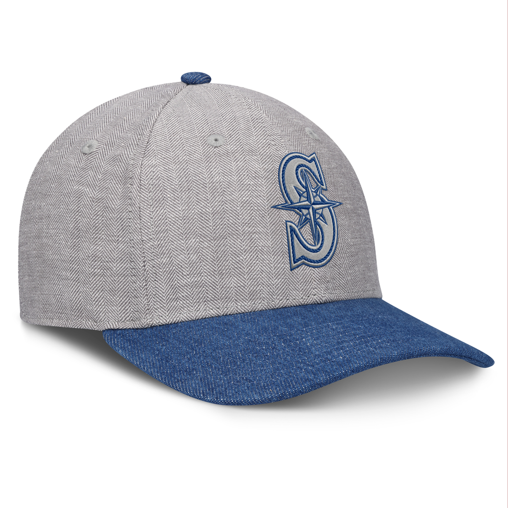 Seattle Mariners Fanatics Level Up Conduct Adjustable Hat - Gray/Denim