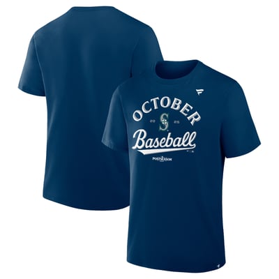 Seattle Mariners Fanatics 2025 MLB Postseason Locker Room T-Shirt - Navy