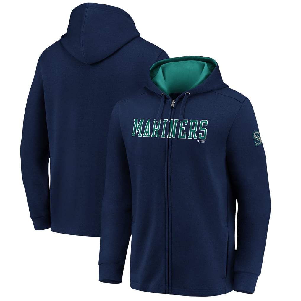 Men's Seattle Mariners Fanatics Navy Primary Logo Team Block Full-Zip ...