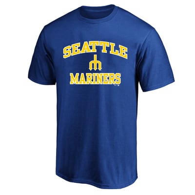  Seattle Mariners Fanatics Big & Tall Cooperstown Collection Heart & Soul T-Shirt - Royal