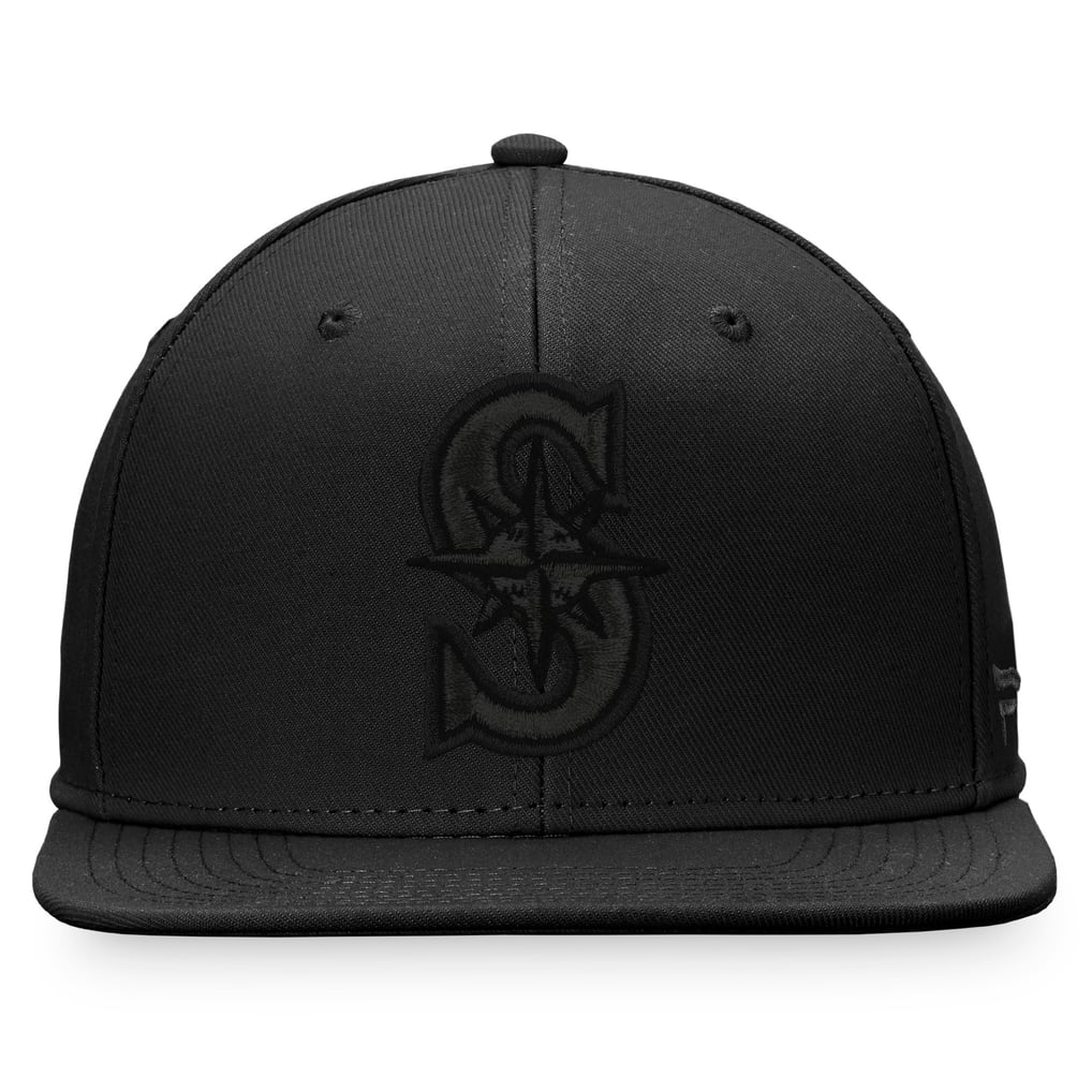 Men's Seattle Mariners Fanatics Black on Black Snapback Hat
