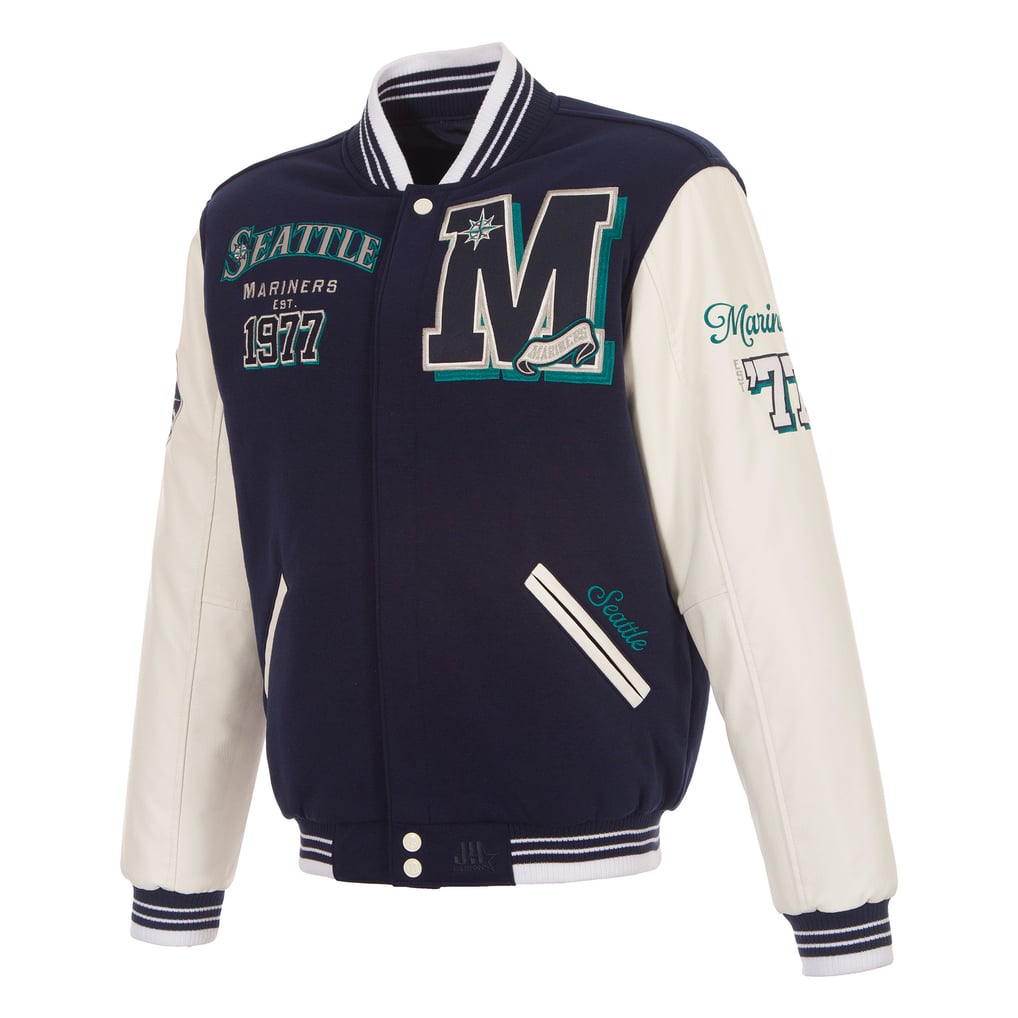  Seattle Mariners JH Design Reversible Varsity Jacket - Navy