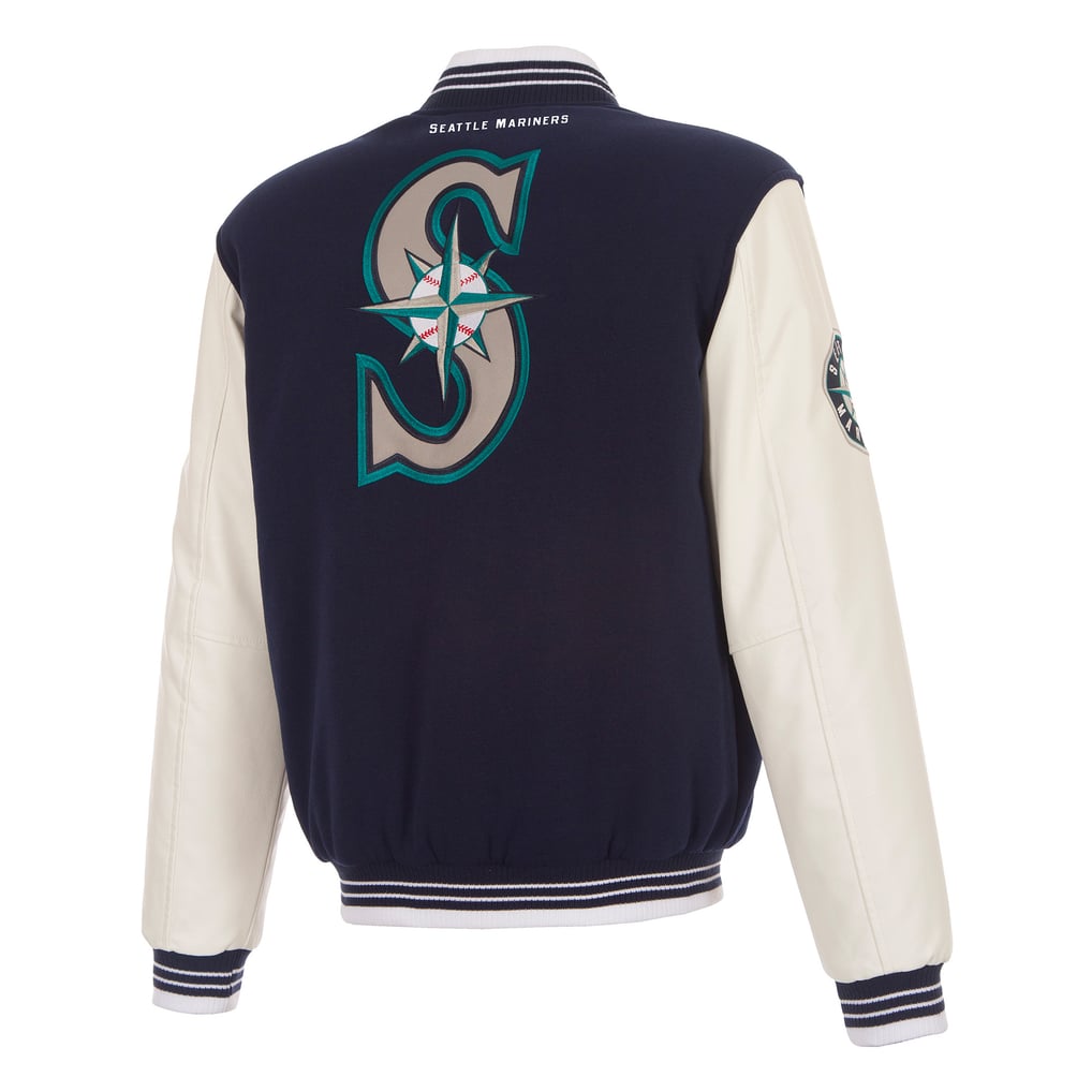  Seattle Mariners JH Design Reversible Varsity Jacket - Navy