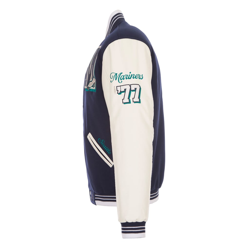  Seattle Mariners JH Design Reversible Varsity Jacket - Navy