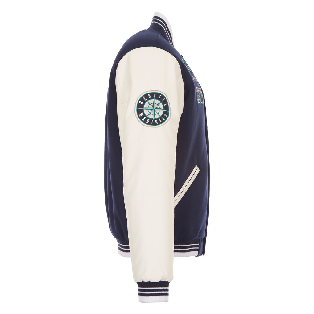  Seattle Mariners JH Design Reversible Varsity Jacket - Navy