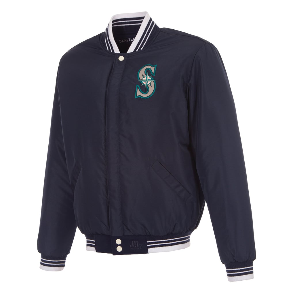  Seattle Mariners JH Design Reversible Varsity Jacket - Navy
