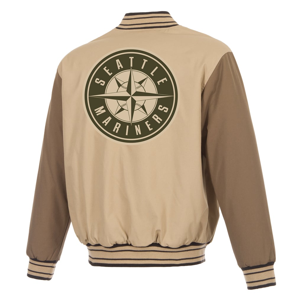 Seattle Mariners JH Design Reversible Canvas Full-Zip Jacket - Tan/Brown