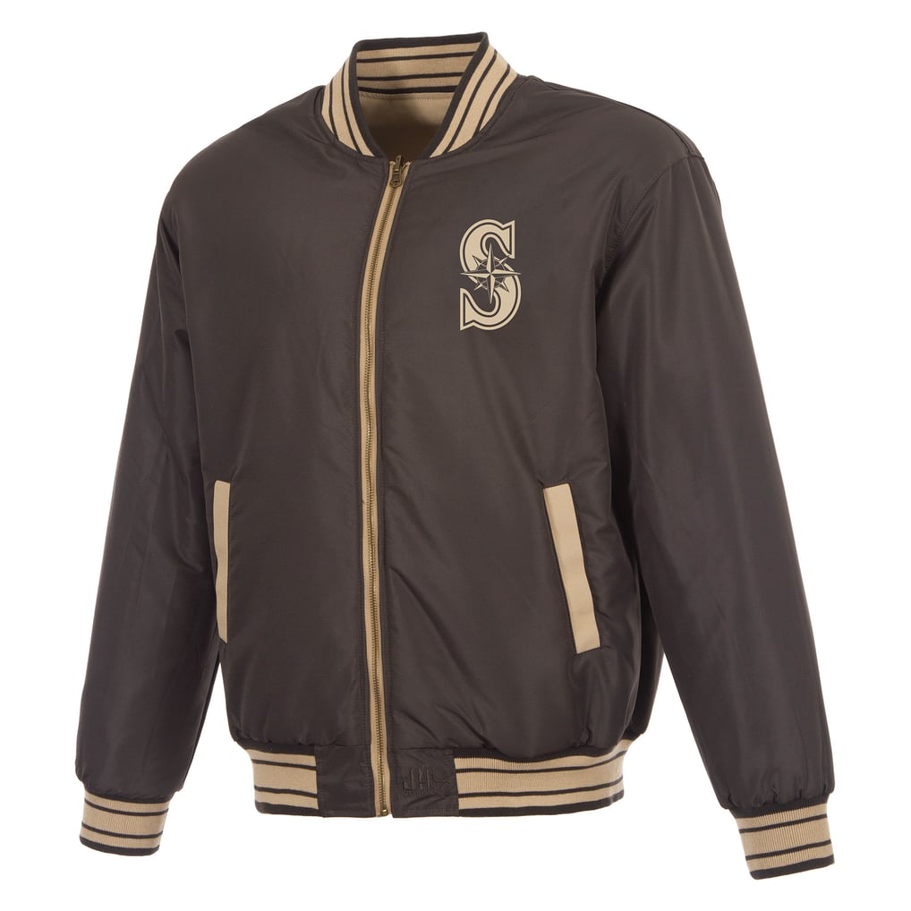 Seattle Mariners JH Design Reversible Canvas Full-Zip Jacket - Tan/Brown