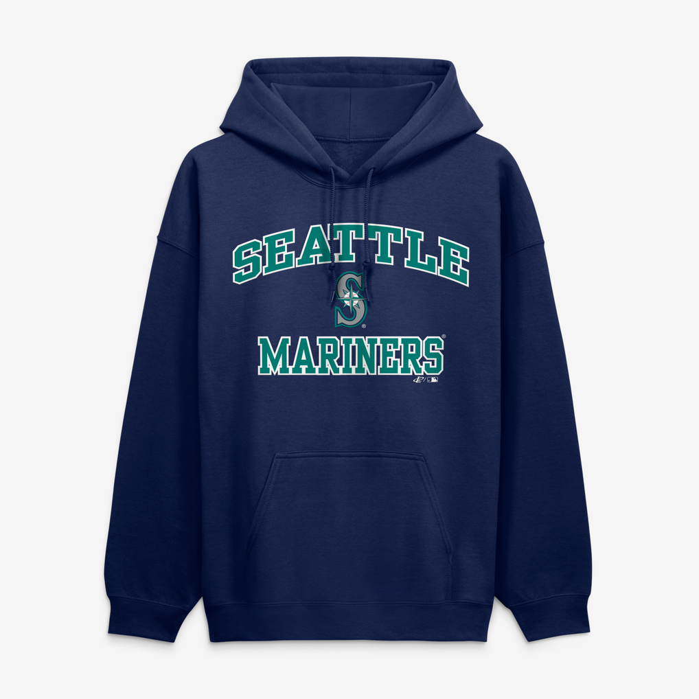 Seattle Mariners Logo Athletic Heart & Soul Hoodie - Navy
