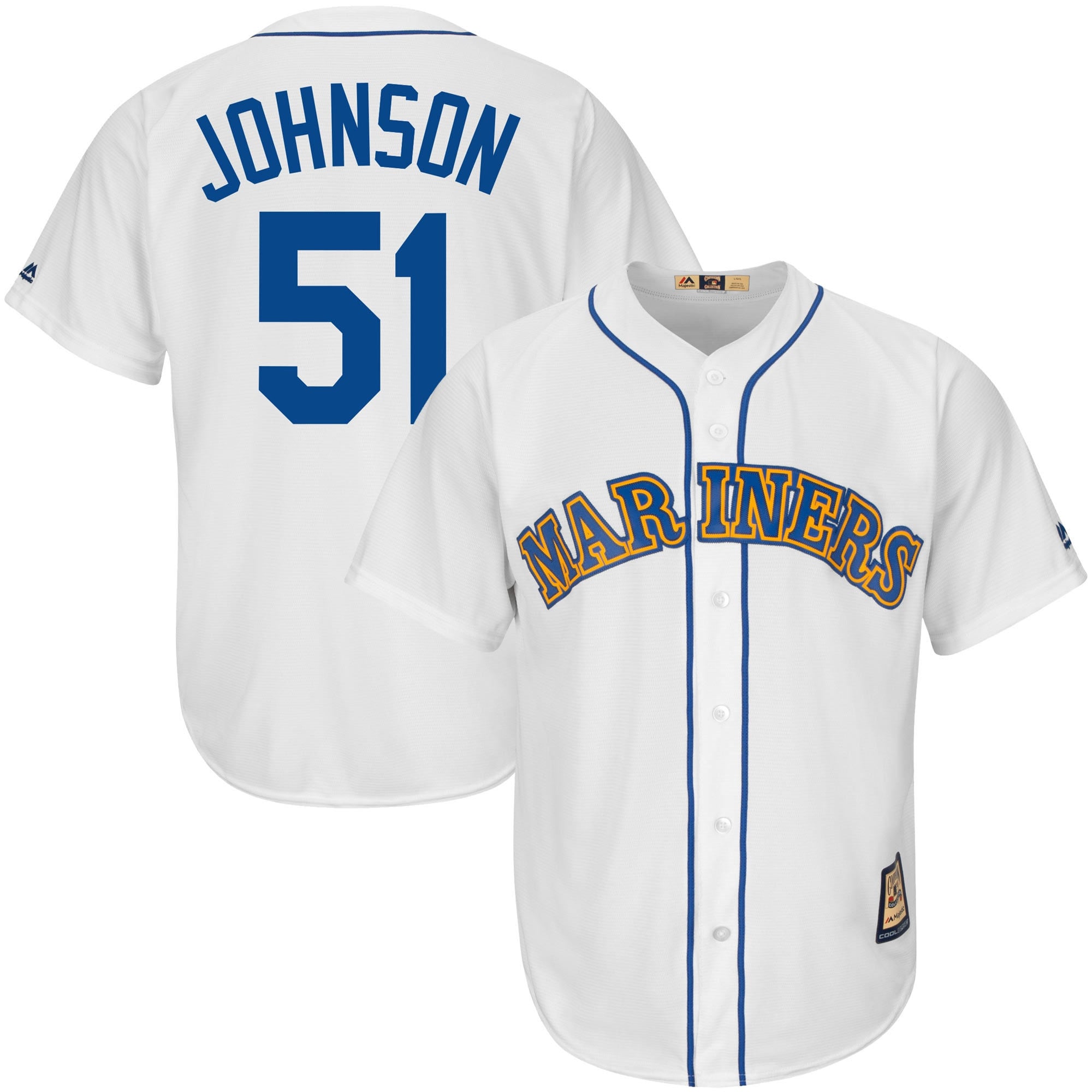 Men's Seattle Mariners Randy Johnson Majestic White Home Cool Base