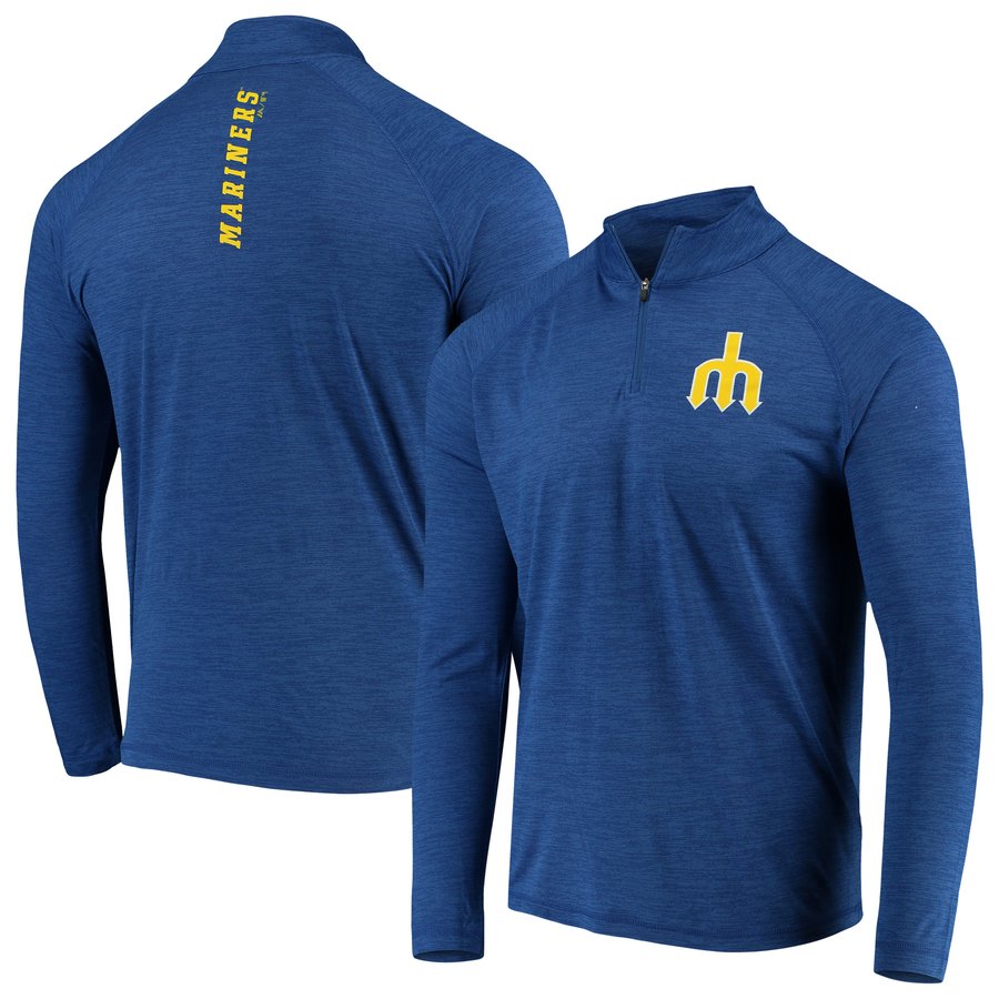 Men's Seattle Mariners Majestic Royal Contenders Welcome Quarter-Zip ...