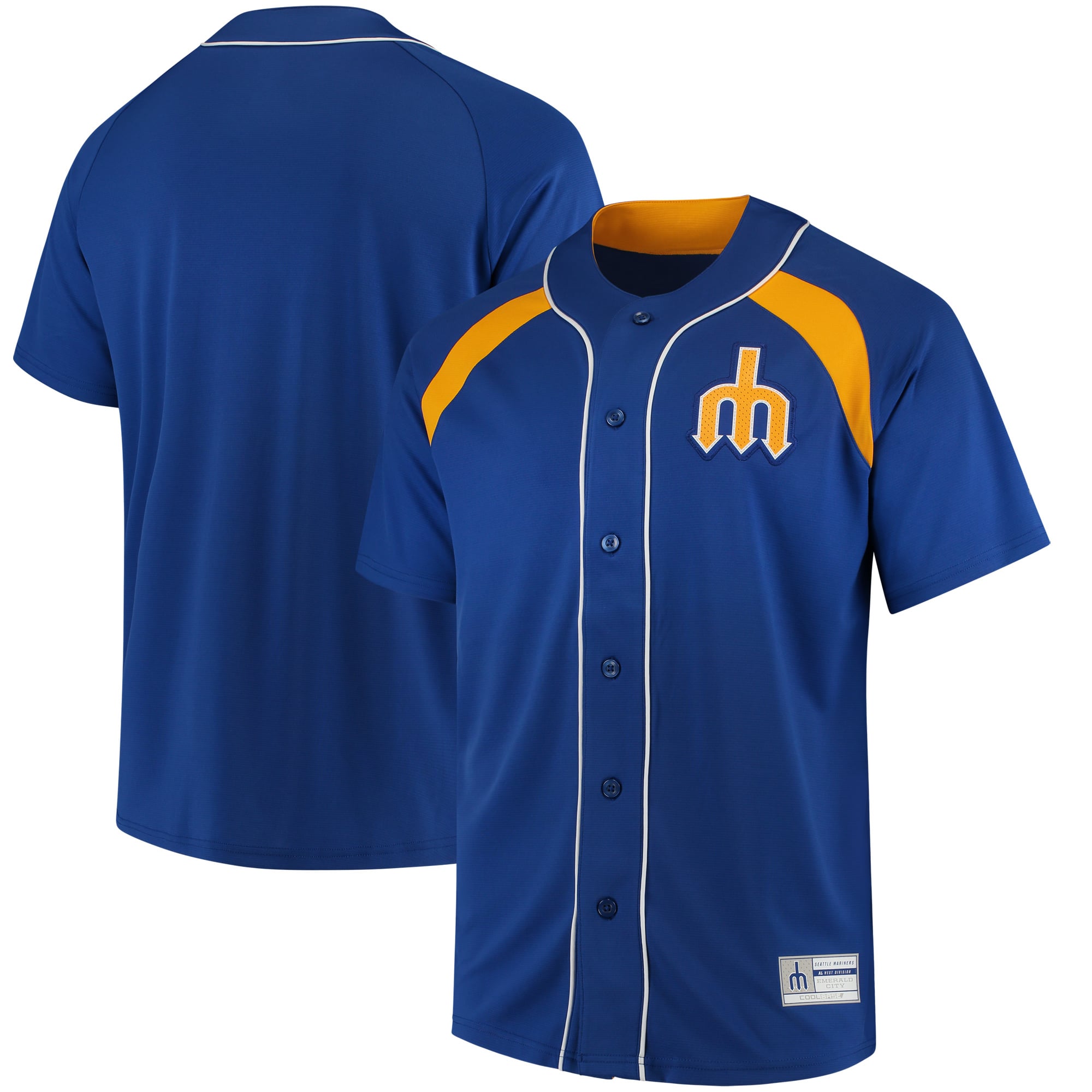 Men's Seattle Mariners Majestic Royal/Gold Cooperstown Collection