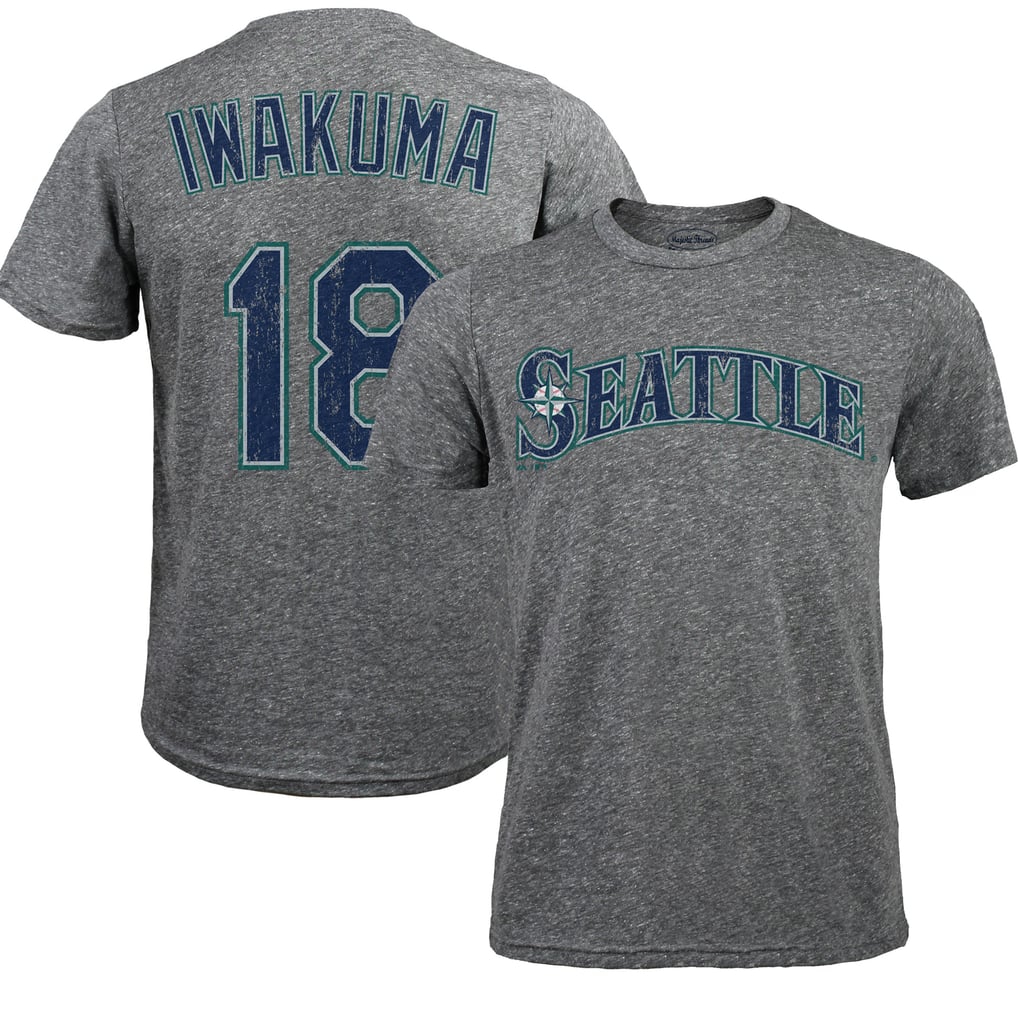 Hisashi Iwakuma Seattle Mariners Majestic Threads Premium Tri-Blend Name & Number T-Shirt - Gray