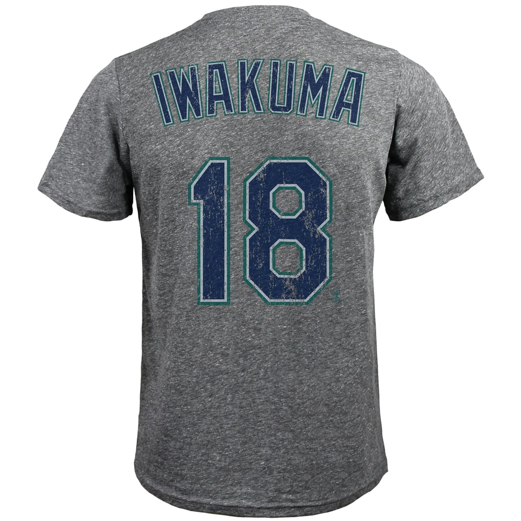 Hisashi Iwakuma Seattle Mariners Majestic Threads Premium Tri-Blend Name & Number T-Shirt - Gray