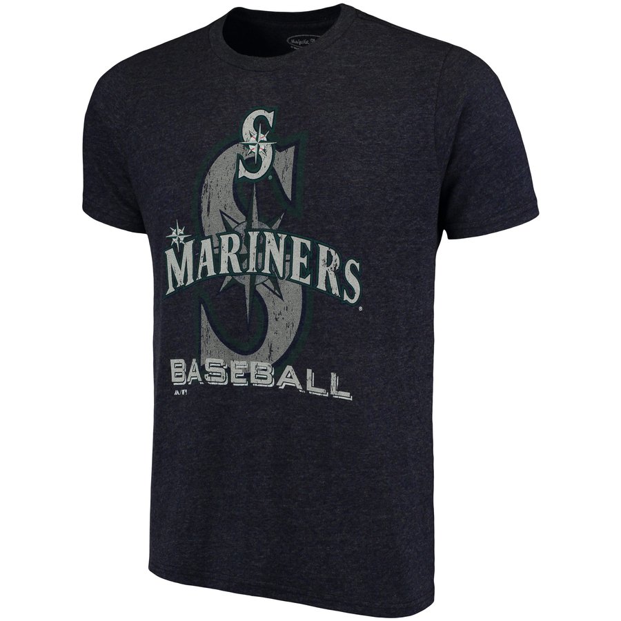Mariner Thread Men's Seattle Mariners Majestic Threads Navy Visionary Tri-Blend T-Shirt