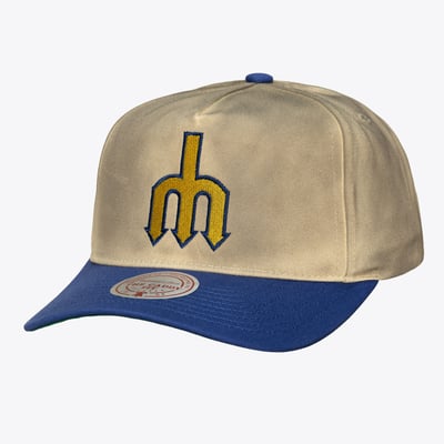  Seattle Mariners Mitchell & Ness Retro Roots Deadstock Cooperstown Adjustable Hat - Cream